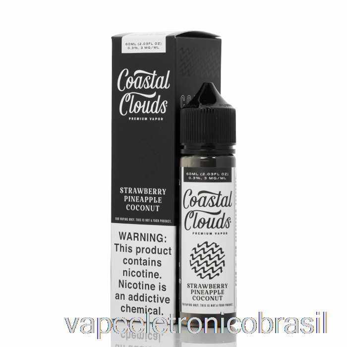 Vape Eletrônico Morango Abacaxi Coco - Nuvens Costeiras Co. - 60ml 3mg